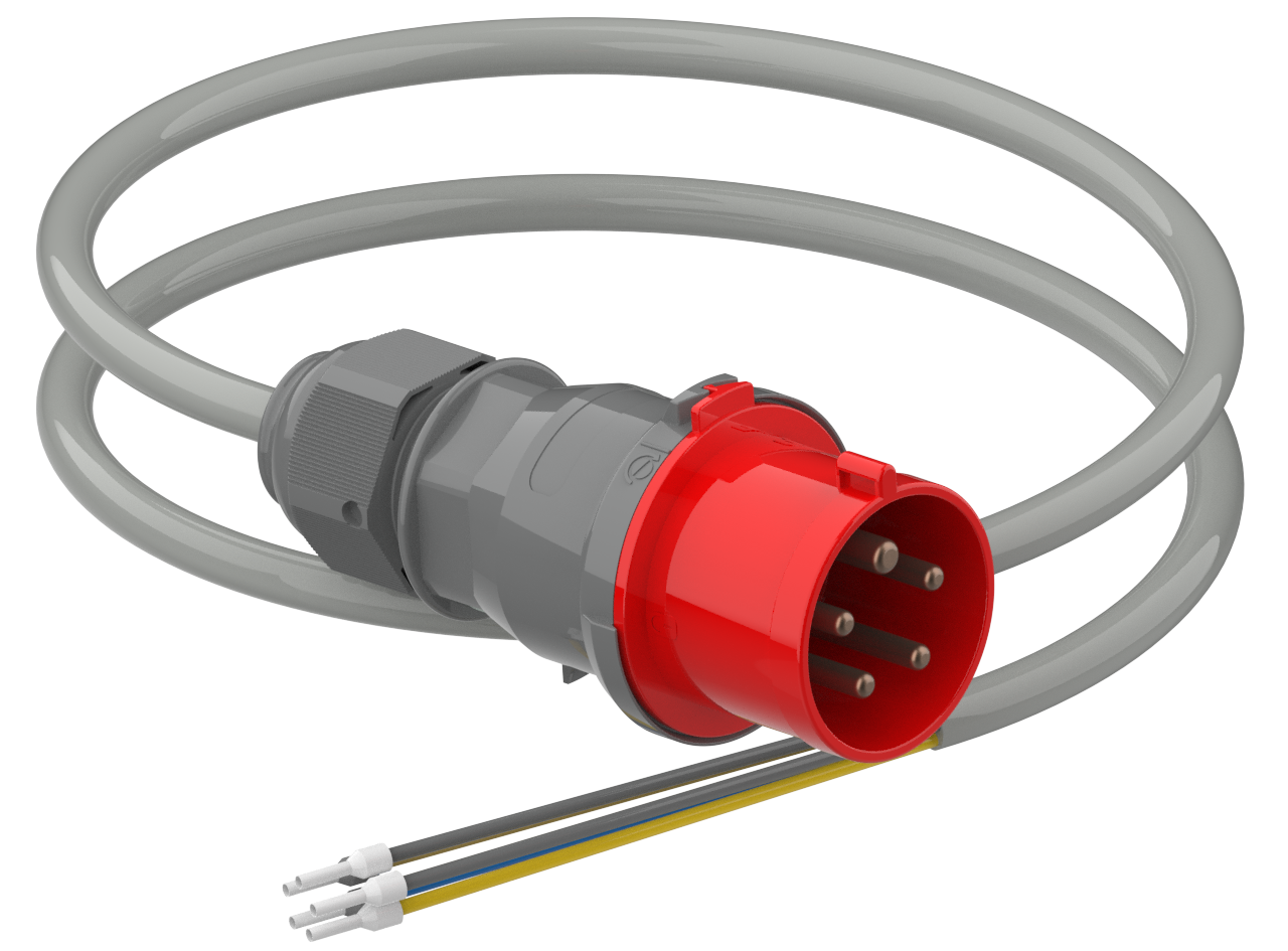 380 V INDUSTRIAL CONNECTOR PLUG WITH CABLE 1 M ||SBR Industrial Doors
